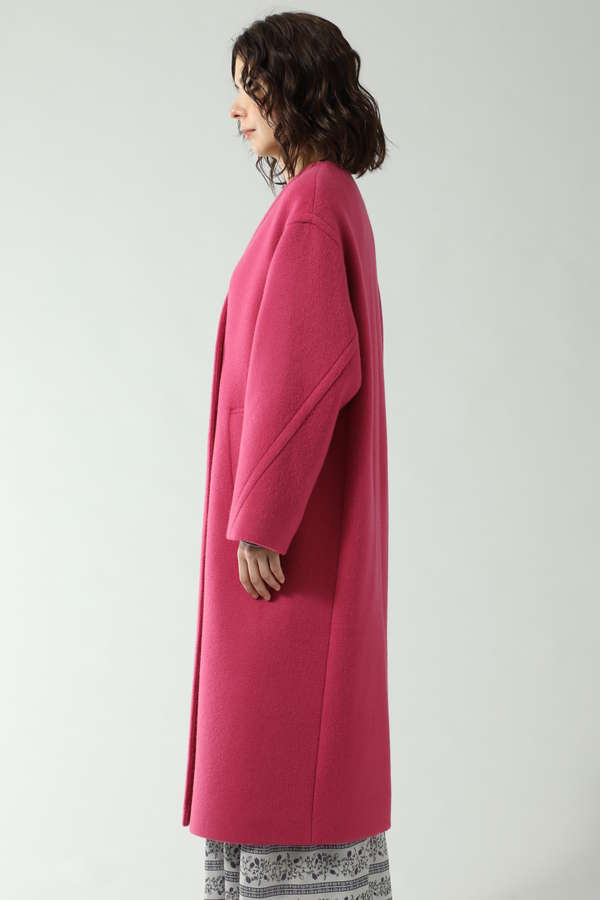 【ROSE BUD】ノーカラーウールコート (ピンク) | 【公式通販】レディースファッションのROSE BUD ONLINE STORE
