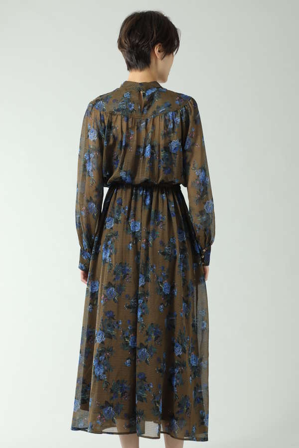 Rose Bud 花柄スタンドネックワンピース ブラウン カーキ 公式通販 レディースファッションのrose Bud Online Store