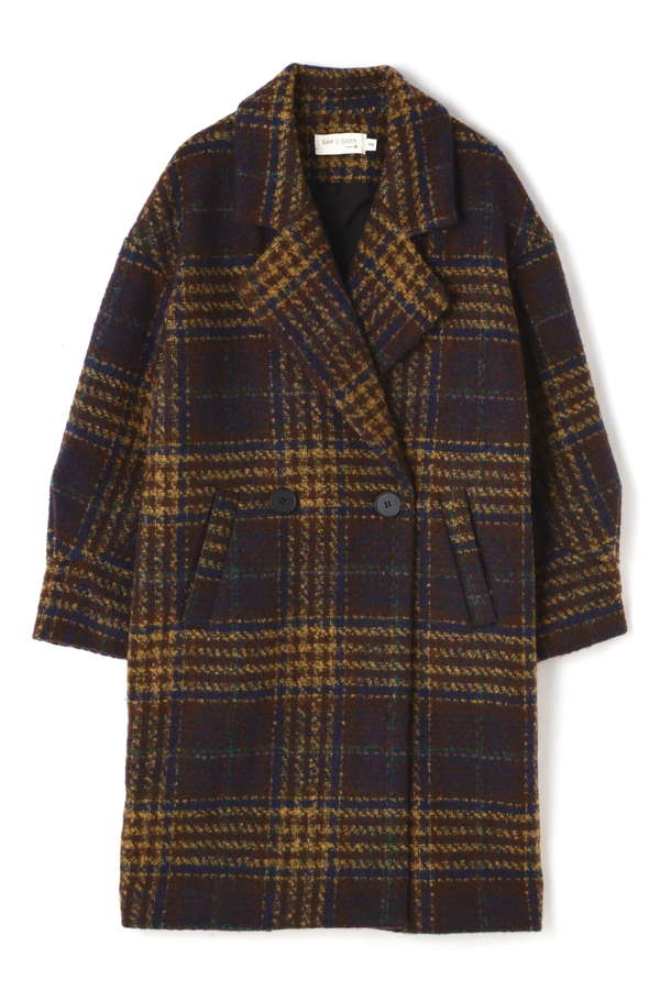 See U Soon チェック柄チェスターコート ブラウン 公式通販 レディースファッションのrose Bud Online Store