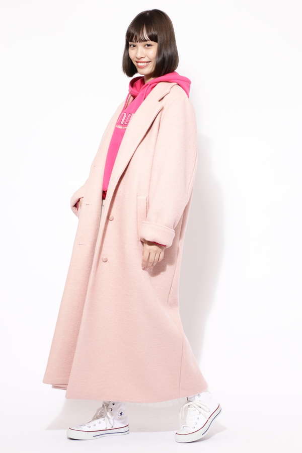 Okiraku Rose Bud Rose Bud別注 マキシ丈ロングコート ブラック ピンク 公式通販 レディースファッションのrose Bud Online Store