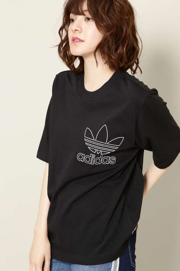 Adidas ロゴ刺繍tシャツ ブラック パープル 公式通販 レディースファッションのrose Bud Online Store