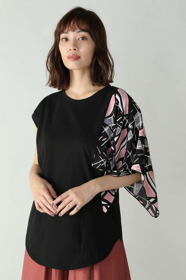 アシメトリースカーフプリント柄tシャツ Rose Bud ローズバッド 公式 通販 Mix Tokyo
