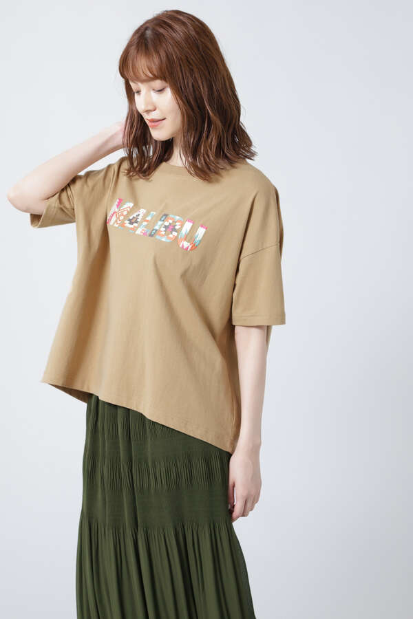 【ROSE BUD】パッチワークロゴTシャツ (グレー・ホワイト・ベージュ) | 【公式通販】レディースファッションのROSE BUD