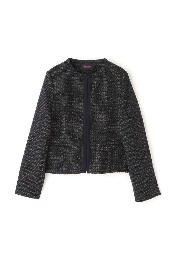 Rose Bud ノーカラーツイードジャケット ベージュ ネイビー 公式通販 レディースファッションのrose Bud Online Store