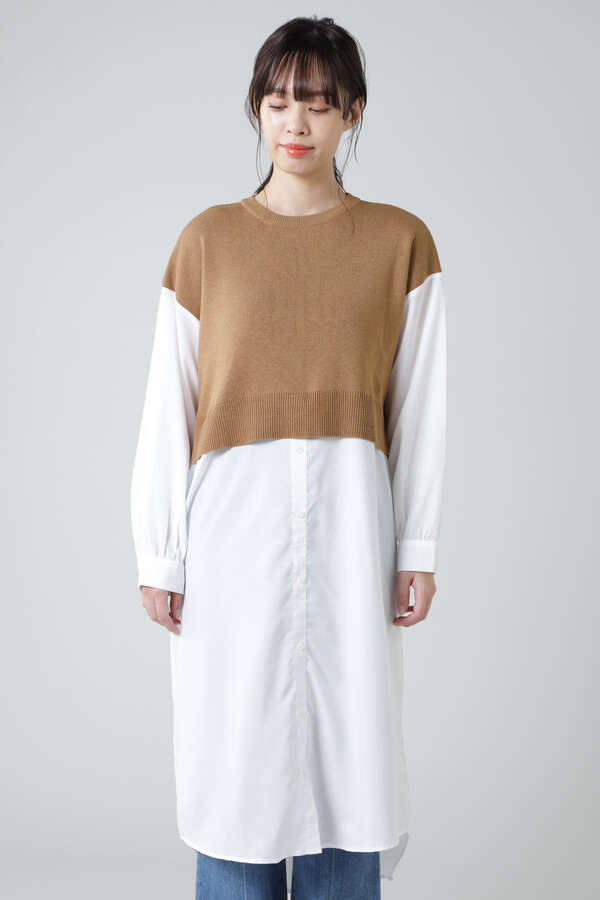 Rose Bud ニットベストレイヤード風ワンピース ブラック ブラウン 公式通販 レディースファッションのrose Bud Online Store