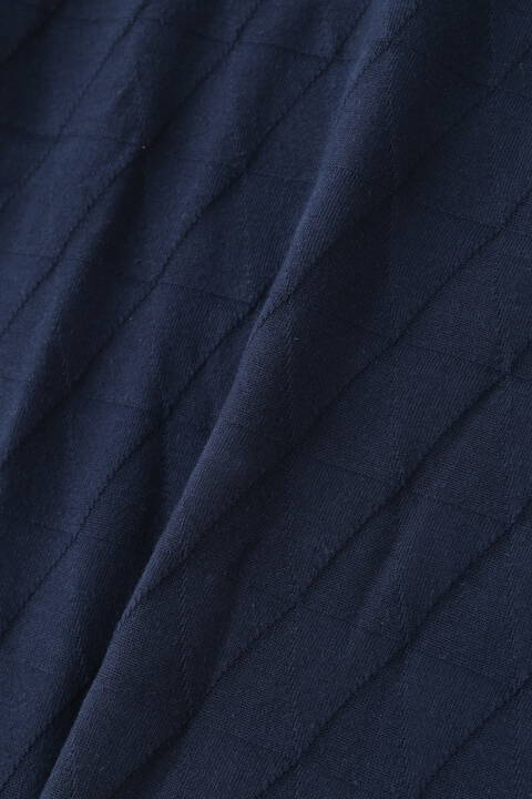 BLUE TORNADO∴ダイヤ柄ジャガード半袖クルーネック