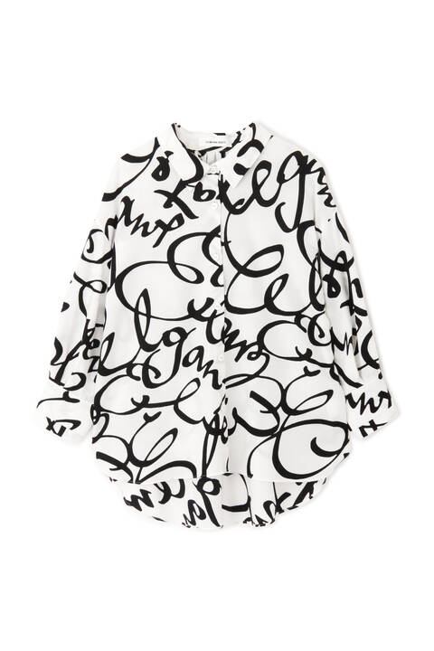 【先行予約 6月下旬-7月上旬入荷予定】《Ele NB》Cursive Print ブラウス