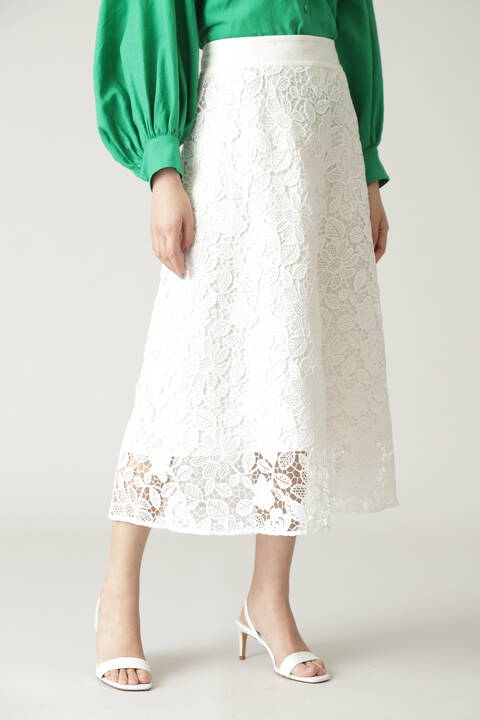 《Ele NB》モールレース＆リネンフレアースカート