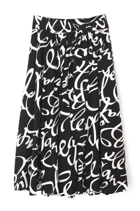 【先行予約 6月下旬-7月上旬入荷予定】《Ele NB》Cursive Print スカート