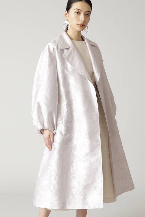 《Ele NB》シルキーフラワージャカードコート