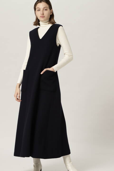 ニットライクジャージレイヤードワンピース Tokyostyle